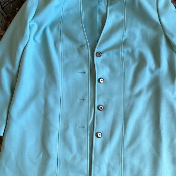 Tahari Arthur S. Levine light teal/green dress Coat/Blazer/Jacket. - Picture 7 of 10